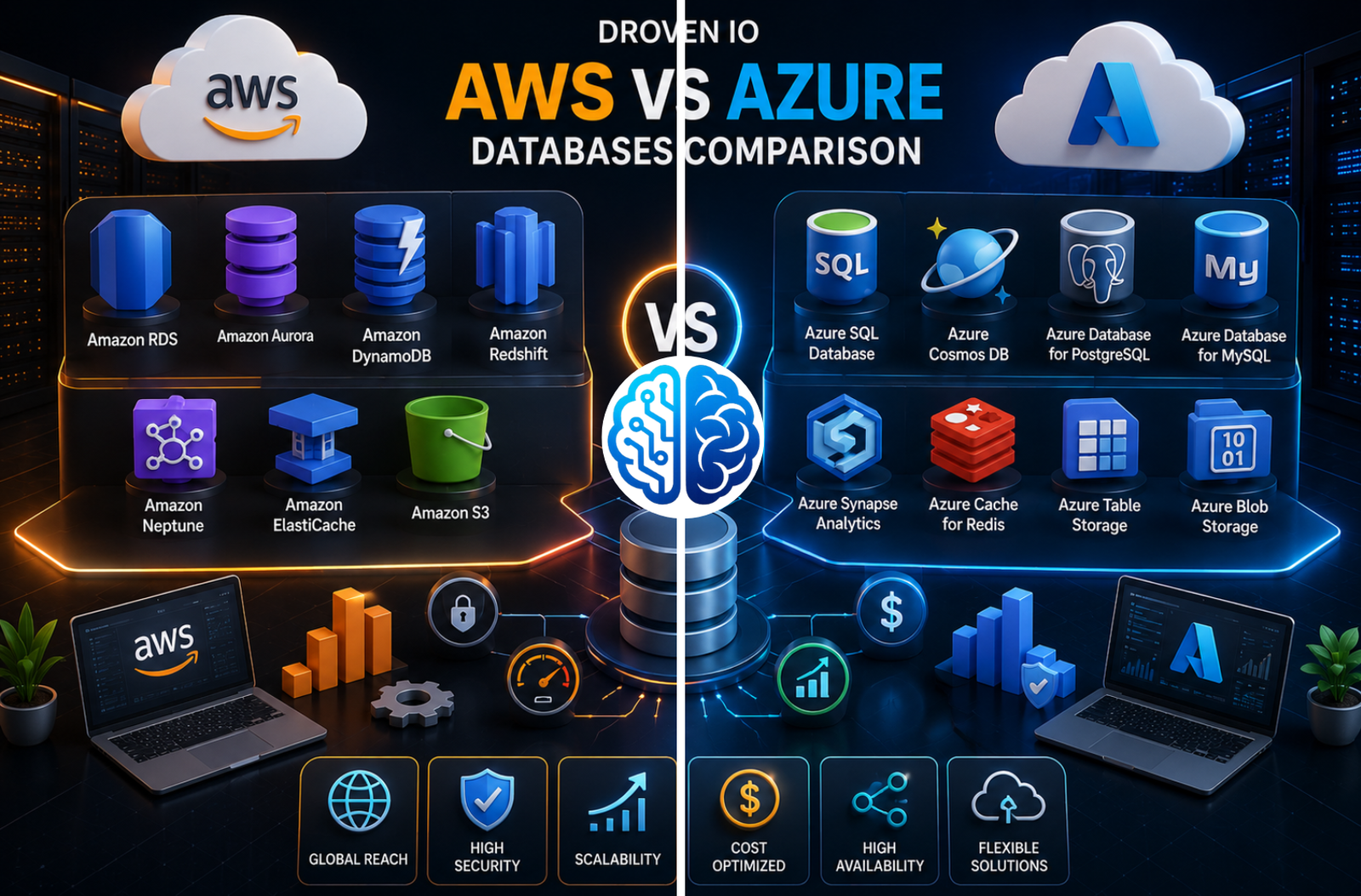 Databases of droven io aws vs azure comparison